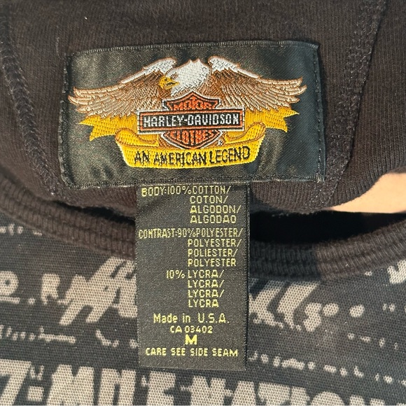 Vintage Harley Davidson Tank W/ Sheer Half Overlay Medium - Picture 5 of 5